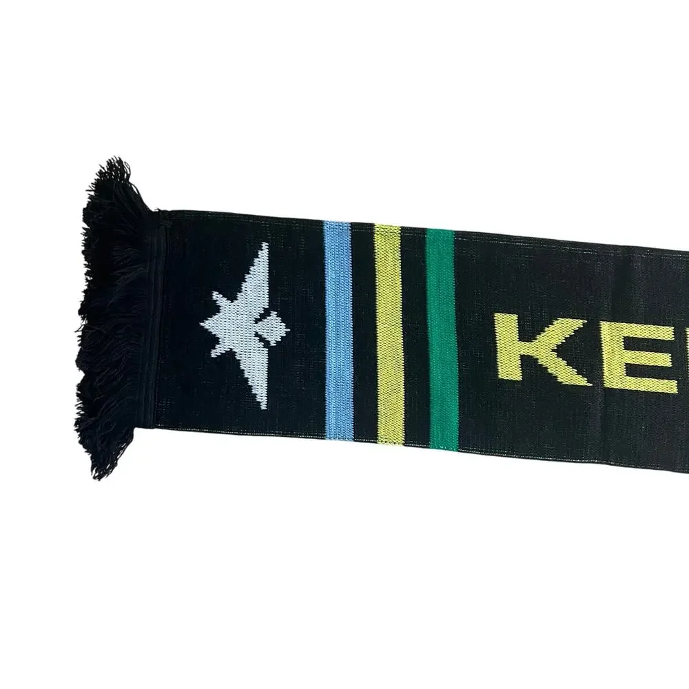 Kefa Champions Scarf Love Is Strength Black Knit 60x7 Ruffneck